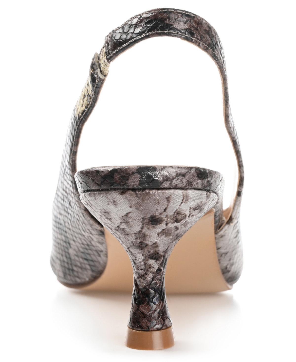 Shop Journee Collection Women's Mikoa Slingback Pointed Toe Kitten Heels In Brown Snake