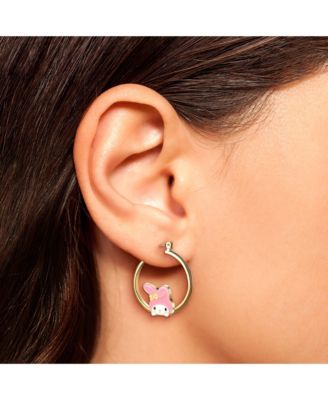 Sanrio Women's Enamel Plated Hoop Earrings Officially Licensed - My Melody