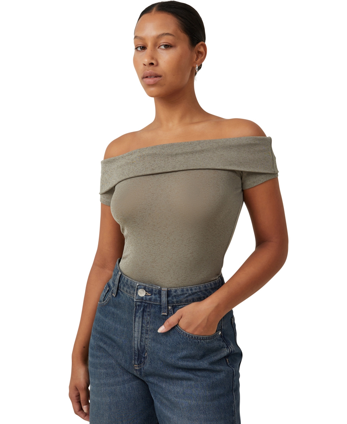Cotton On Women's Chloe Off The Shoulder Top In Woodland