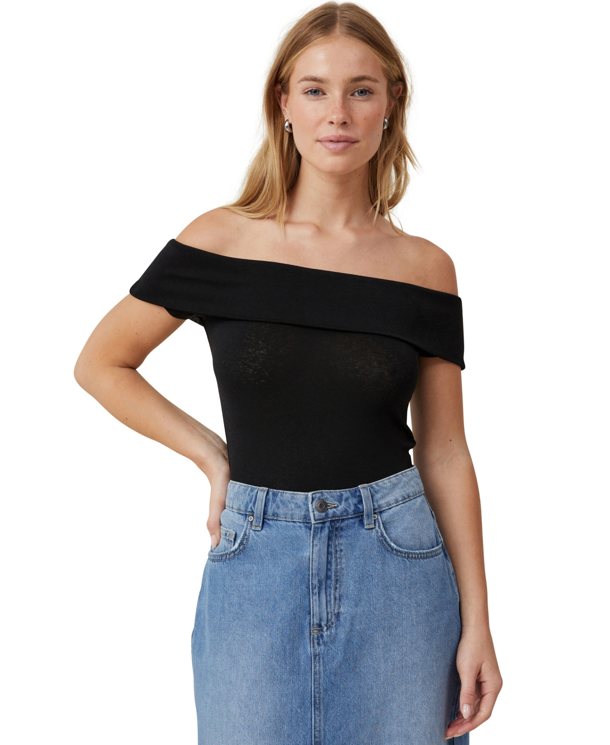 Cotton On Women's Chloe Off The Shoulder Top In Black