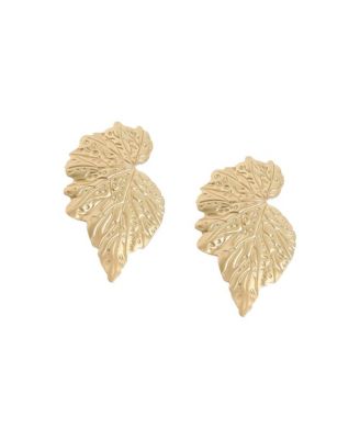 Women's Gold  Metallic Circular Stud Earrings