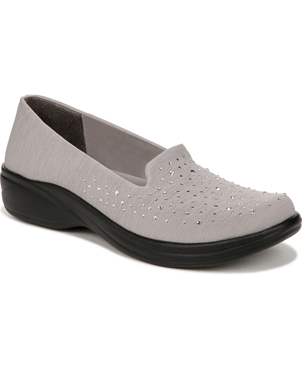 Shop Bzees Poppyseed 3 Washable Slip Ons In Grey Silver Fabric