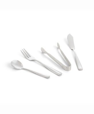 Maison Du Fromage 9-Piece Burnished Bamboo and 18/8 Stainless Steel Charcuterie Round Cheese Board and Serving Set