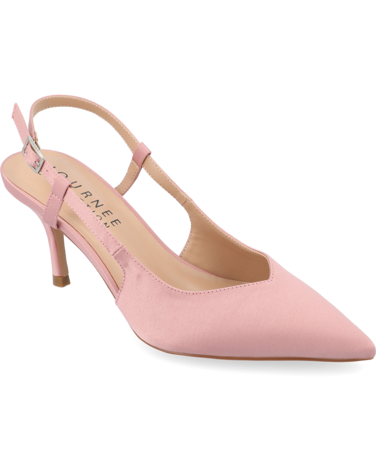 Journee Collection Knightly Pointed Toe Slingback Pump In Pink