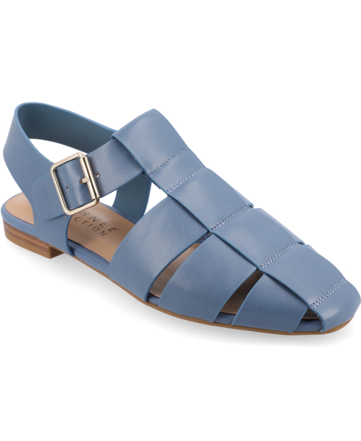 Journee Collection Womens Cailinna Ankle Strap Flat Sandals In Blue