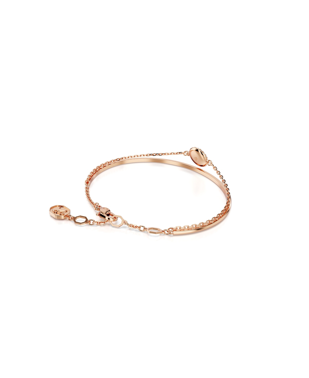 Swarovski White, Rhodium Plated orTone Meteora Bangle Bracelet - Rose Gold