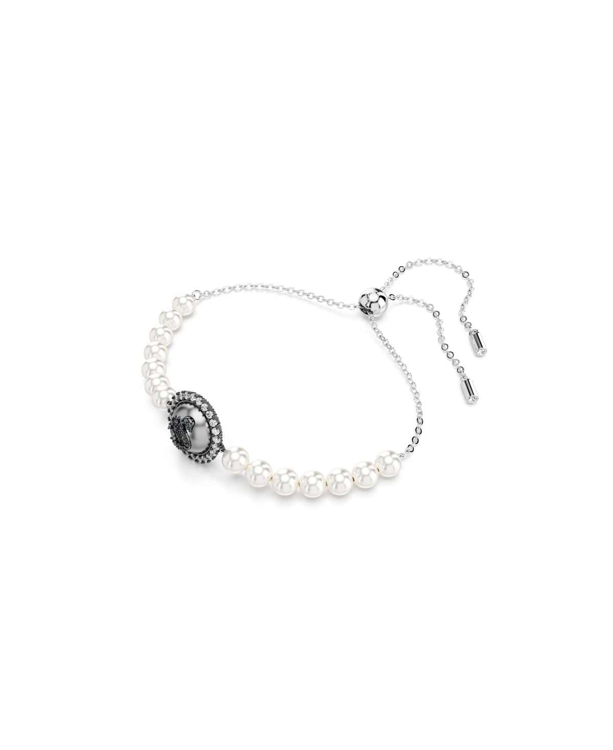 Swarovski Swan, Rhodium Plated Iconic Swan Bracelet - Gray