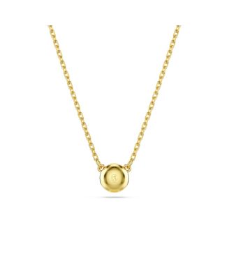 Round Cut, White, Gold-Tone Imber Pendant Necklace