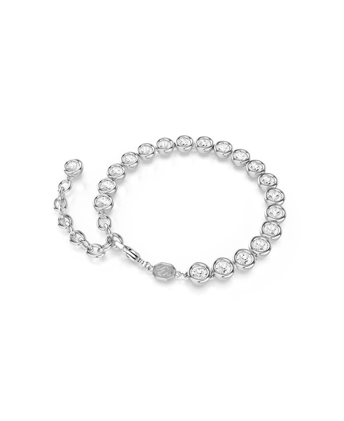 Swarovski Round Cut, White, Rhodium Plated Imber Tennis Bracelet