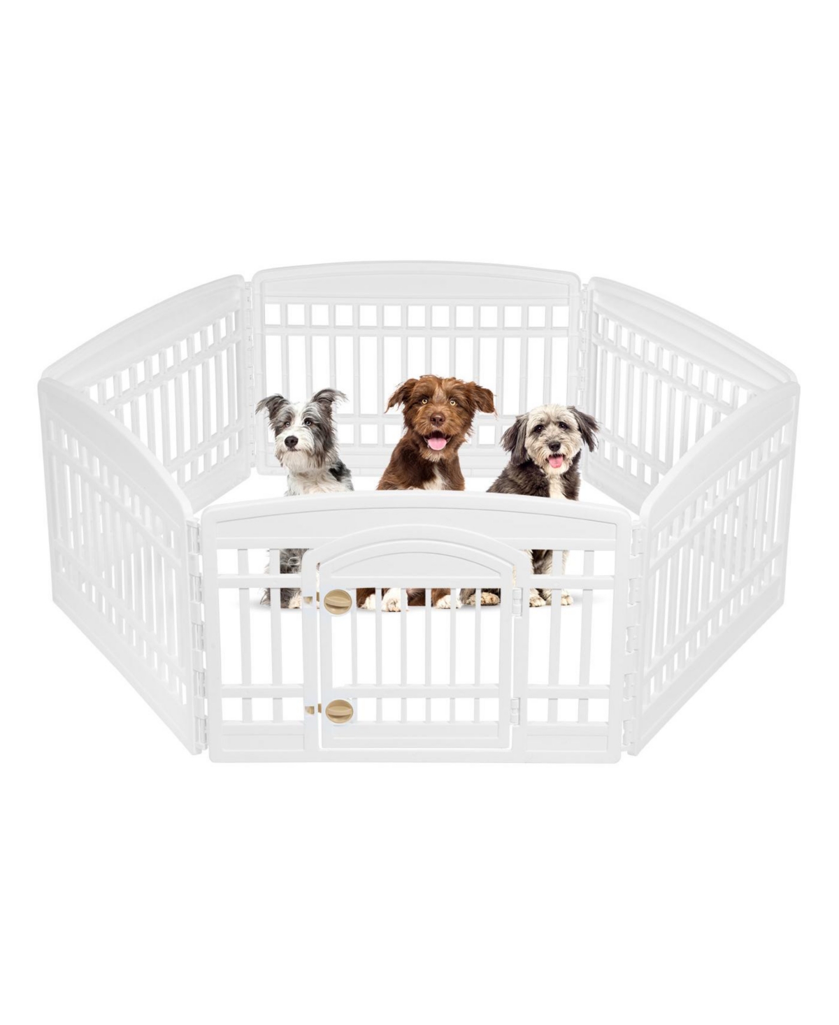 24" Exercise 6-Panel Pet Playpen with Door, Dog Cat Playpen For Puppy Small Dogs Keep Pets Secure Easy Assemble Easy Storing Customizable Non