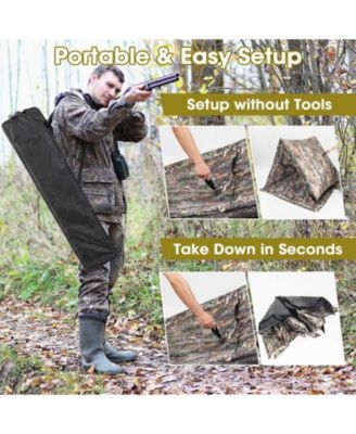 2-3 Person Hunting Blind Portable Pop Up Ground Tent with Carry Bag and Storage Pocket