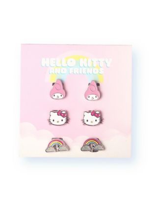 Sanrio and Friends Clip On Earrings 3-Pack - Rainbow, My Melody and Hello Kitty Earrings…
