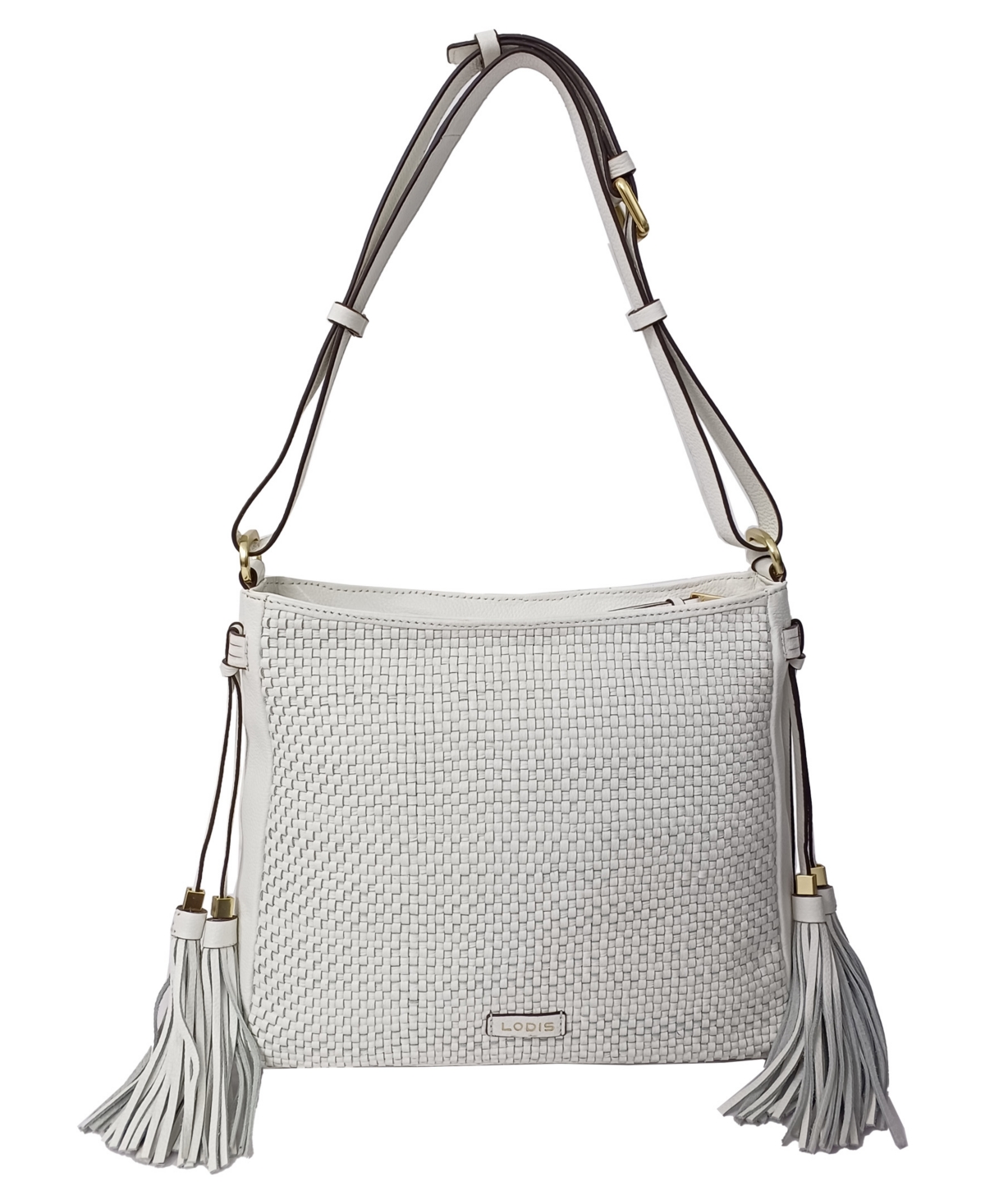 Lodis Lido Leather Shoulder Bag In White