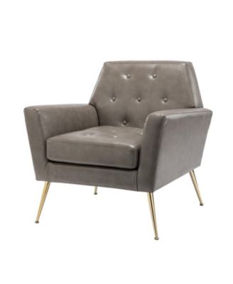 Modern Faux Leather Accent Chair for Living Room Bedroom