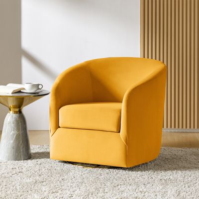 Swivel Accent Chair with Gold Metal Base for Living Room Nursery