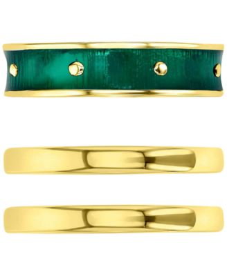 3-Pc. Set Enamel & Polished Stack Rings in 14k Gold-Plated Sterling Silver