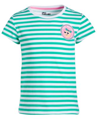 Epic Threads - Toddler & Little Girls Peachy Patch Striped T-Shirt