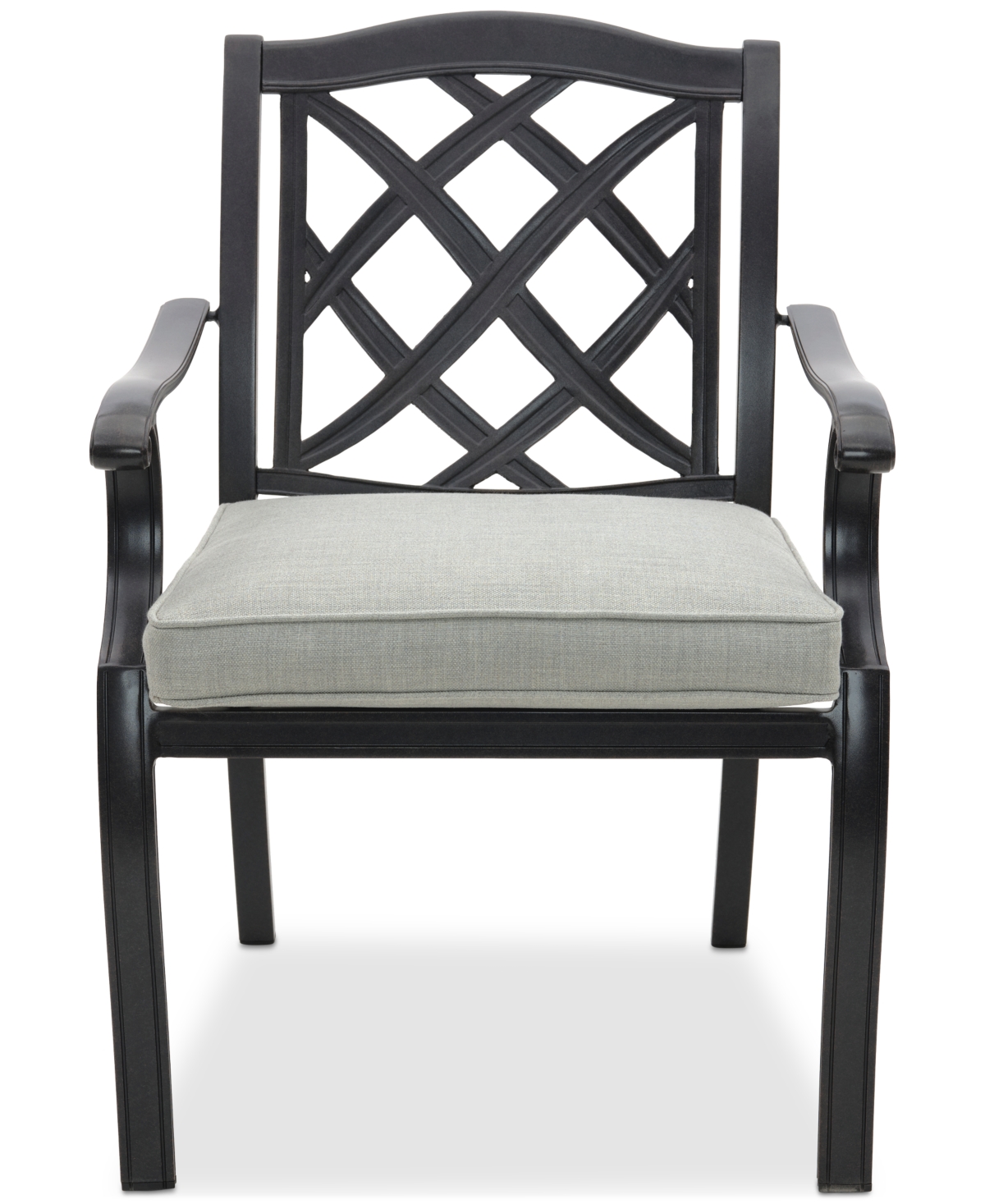 Agio Wythburn Mix And Match Lattice Outdoor Dining Chair In Oyster Light Grey,pewter Finish