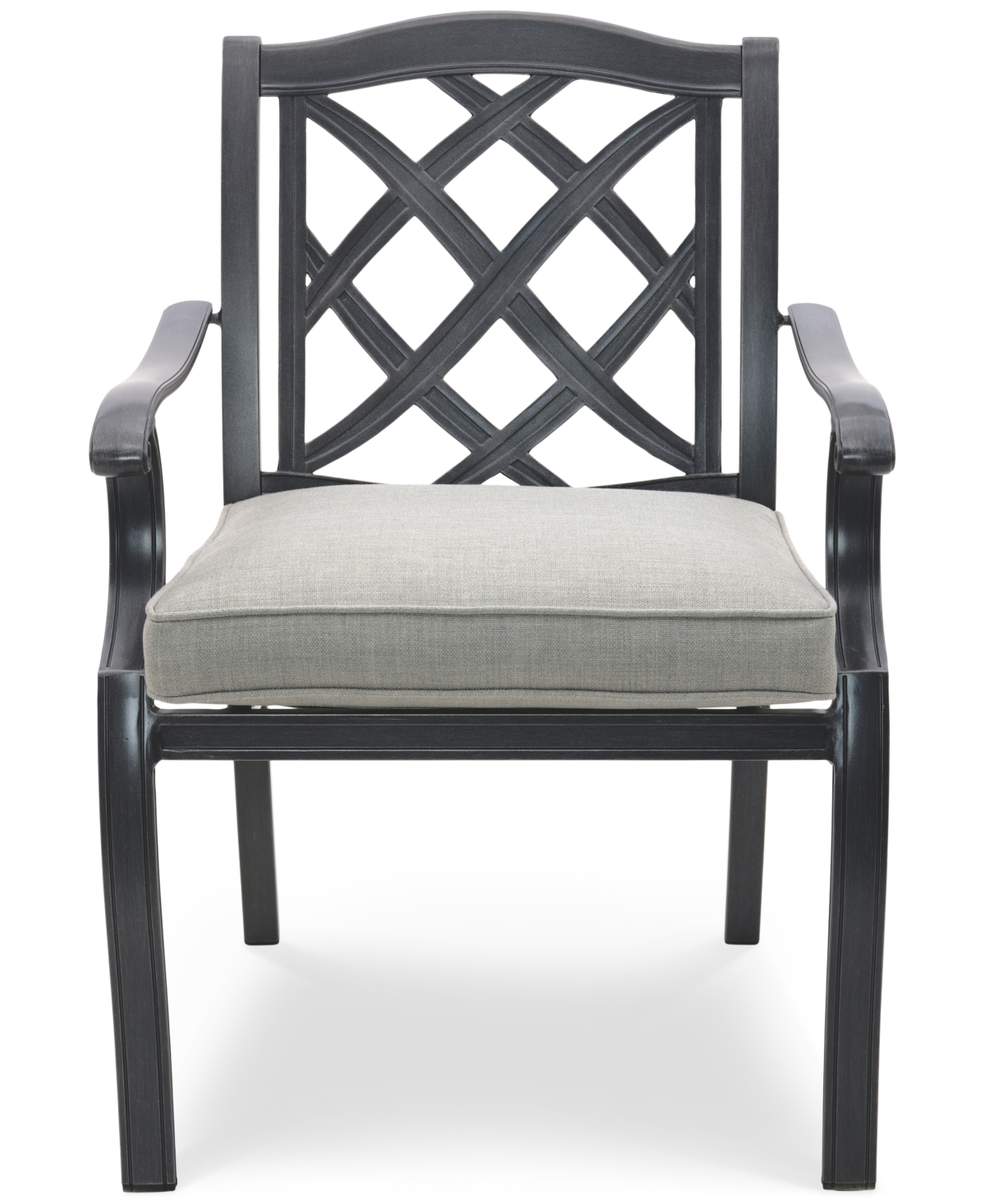 Shop Agio Wythburn Mix And Match Lattice Outdoor Dining Chair In Oyster Light Grey,pewter Finish