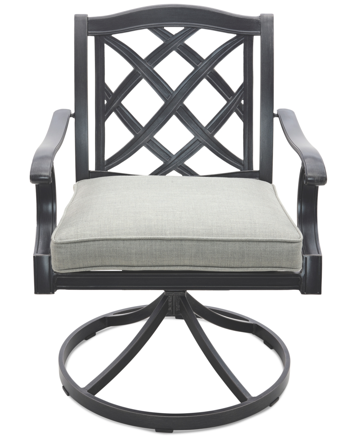 Agio Wythburn Mix And Match Lattice Outdoor Swivel Chair In Oyster Light Grey,bronze Finish