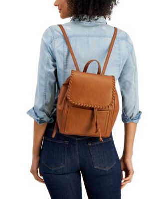 Style & Co. Black Braided Flap Leather Backpack Style & Co Backpacks for Women - Sale up to 50% off - SoPicks main image 4