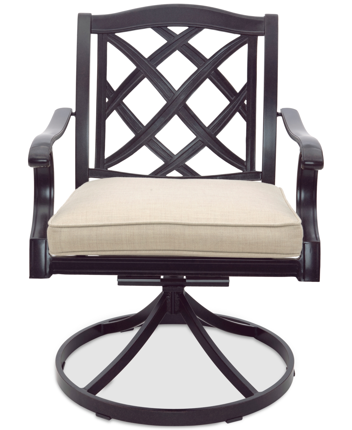 Shop Agio Wythburn Mix And Match Lattice Outdoor Swivel Chair In Straw Natural,bronze Finish
