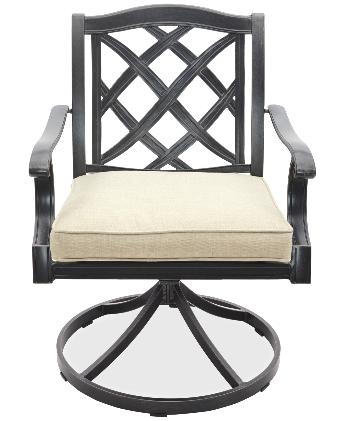 Agio Wythburn Mix And Match Lattice Outdoor Swivel Chair In Straw Natural,bronze Finish