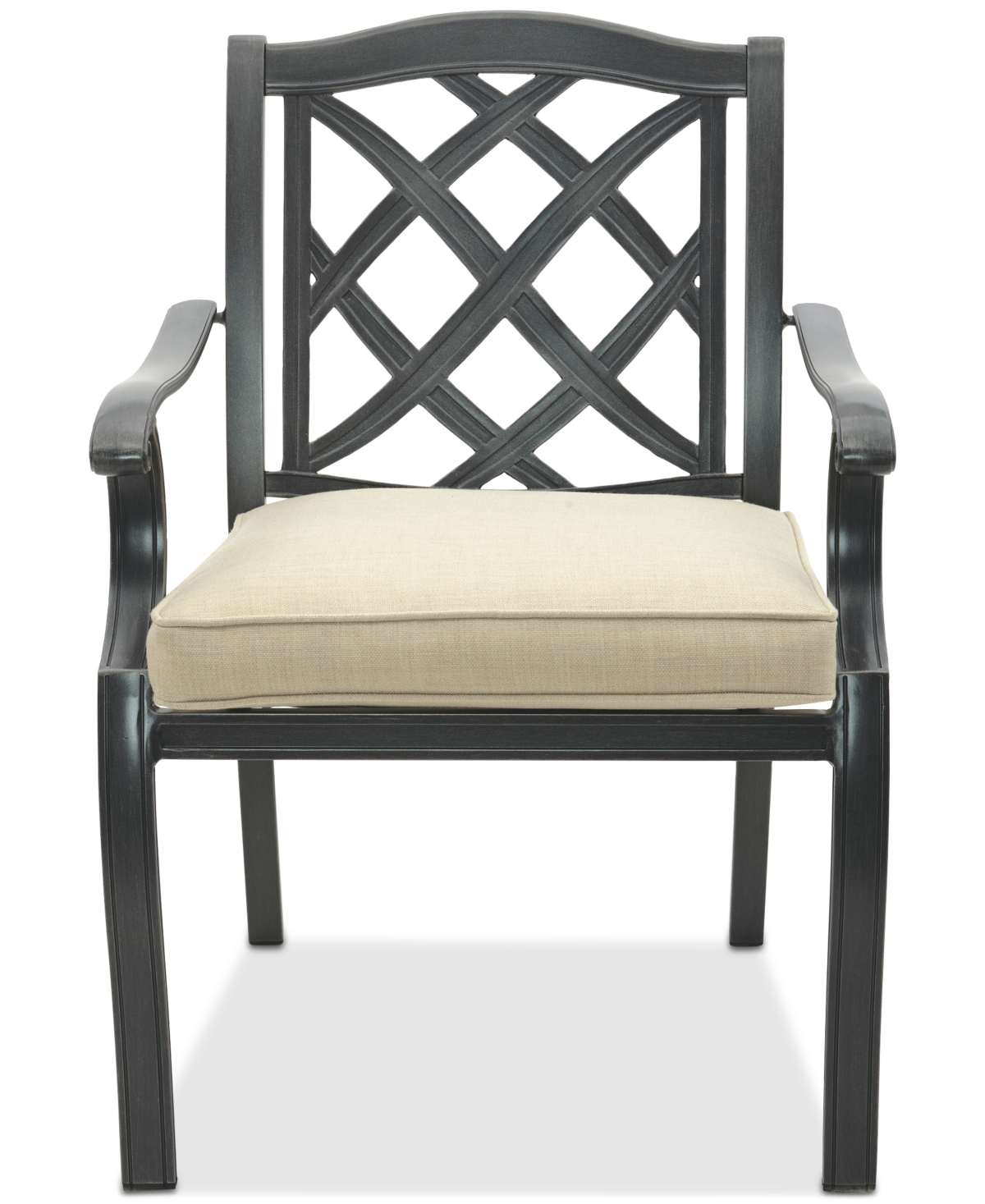 Agio Wythburn Mix And Match Lattice Outdoor Dining Chair In Straw Natural,bronze Finish