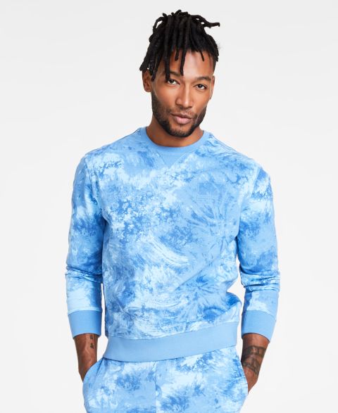 Мужская толстовка A|X Armani Exchange Dip Dyed Fleece, цвет: Синий