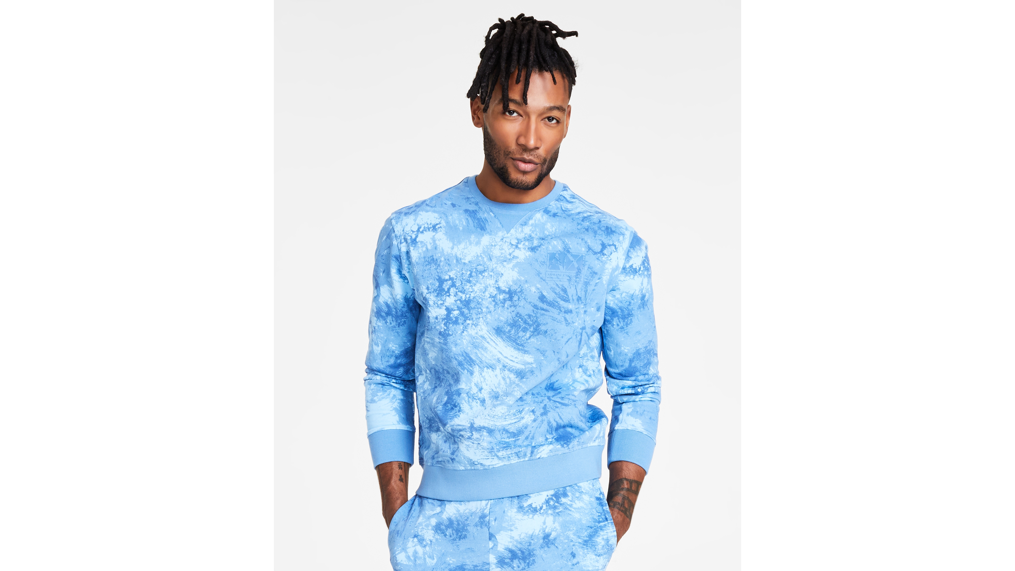 A|X Armani Exchange Men's Dip Dyed Fleece Sweatshirt, Created for Macy's