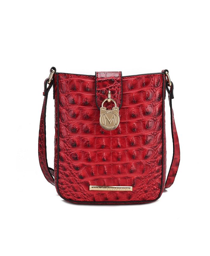 MKF Collection Avery Faux Crocodile Embossed material Women's Cross