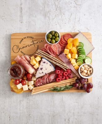 Maison Du Fromage 19-Piece Burnished Bamboo Charcuterie Rectangular Cheese Board and Tools Set