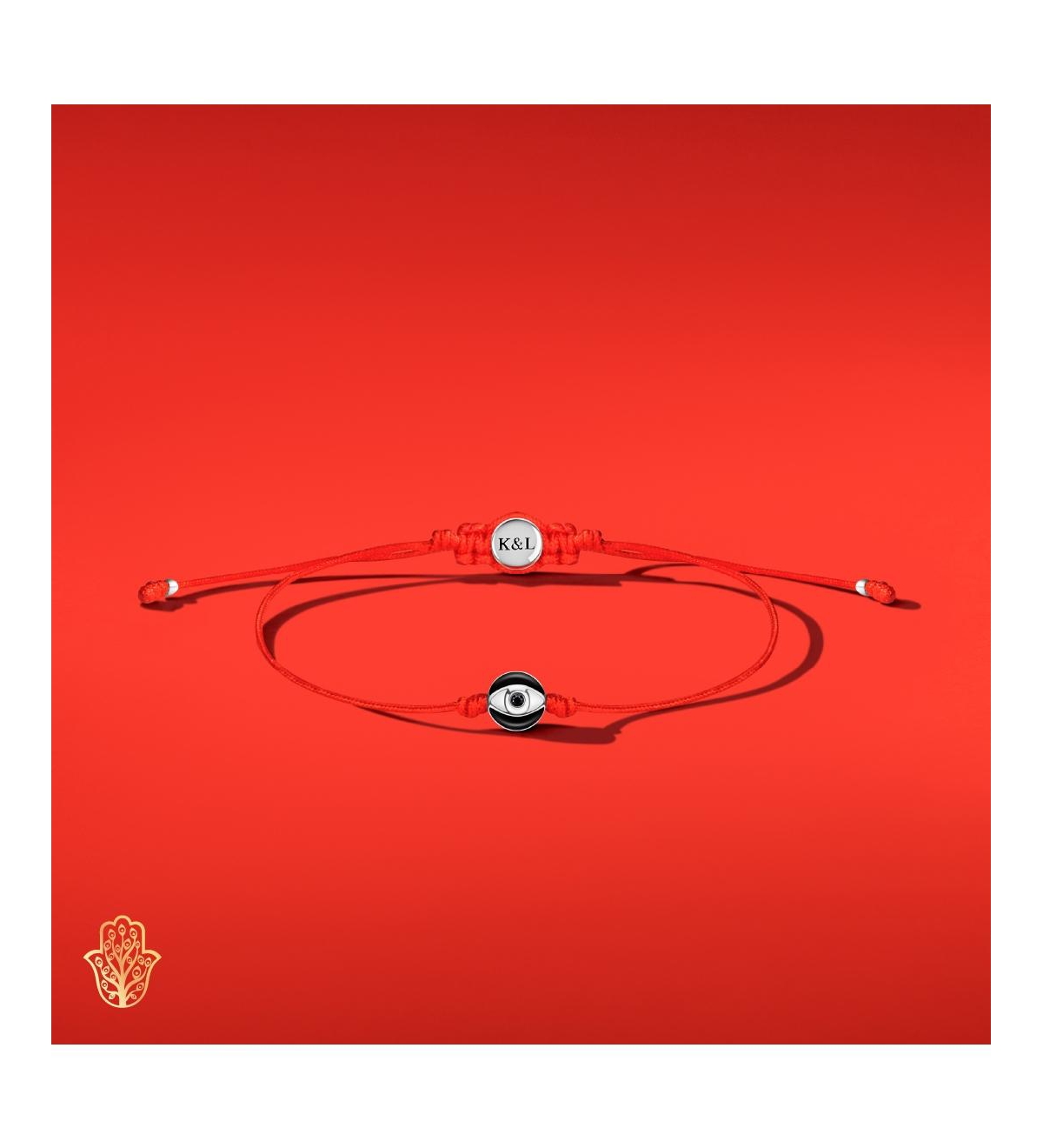 Fierce Protector - Evil Eye Red String Bracelet - Red/black/silver/white