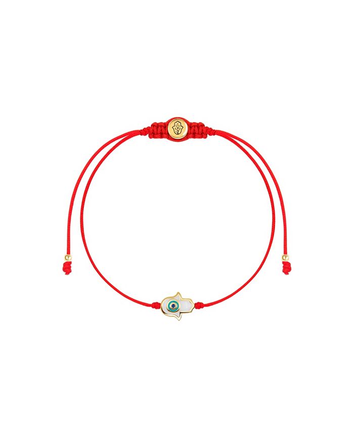 Karma and Luck Charismatic Personality White Enamel Hamsa Red String
