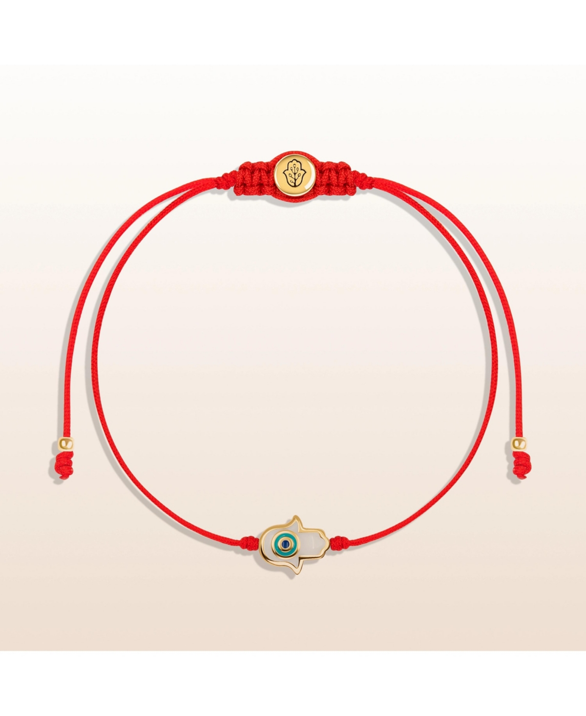 Charismatic Personality - White Enamel Hamsa Red String Bracelet - Red/gold/white/turquoise
