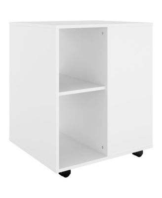 Rolling Cabinet White 23.6"x20.9"x28.3" Engineered Wood