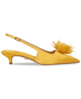 Women's Faye Embellished Feather Slingback Kitten-Heel Pumps