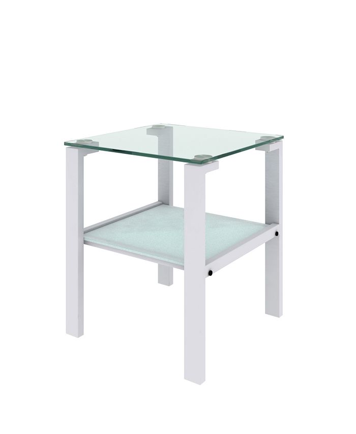 Simplie Fun Glass two layer tea table, small round table, bedroom ...