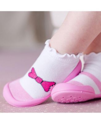 Infant Girl Breathable Washable Non-Slip Sock Shoes Mary Jane Bow