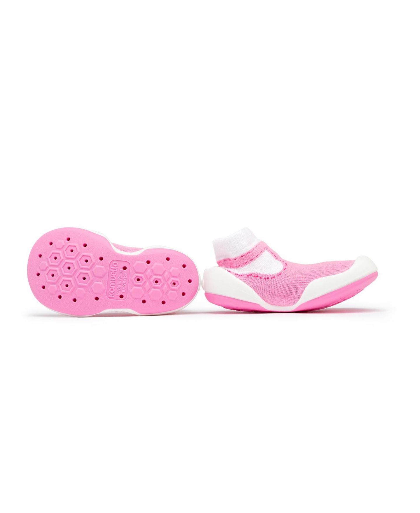 Обувь Komuello Breathable Washable Non-Slip Sock Shoes T-Strap Heart для девочек-малышей — фото 11