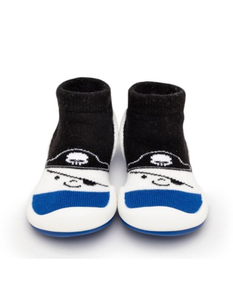 Детские Komuello Baby Boy First Walk Sock Shoes Pirate - Canvas Blue