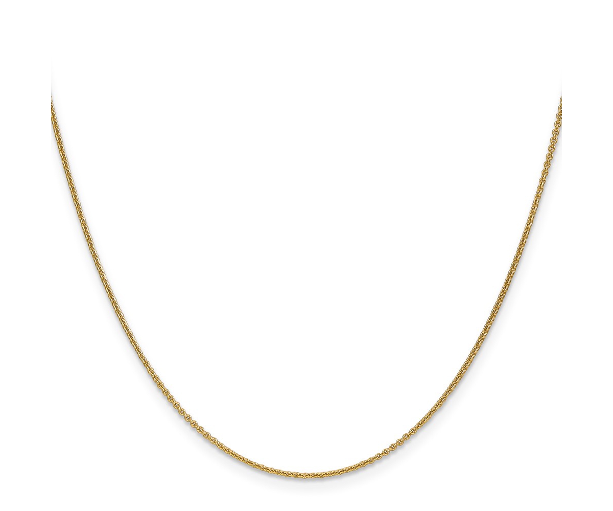 18k Yellow Gold 18" Diamond-cut Cable Chain Necklace - Gold