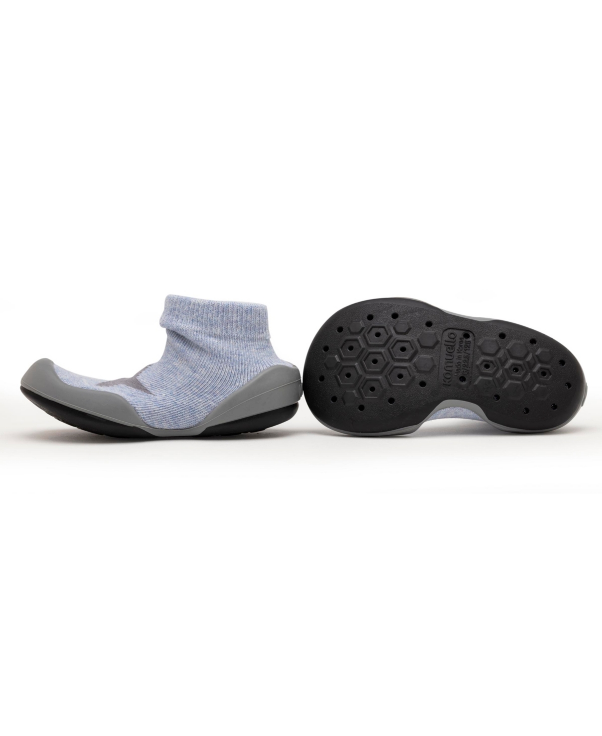 Komuello's Baby Girl Boy First Walk Sock Shoes Twinkle - Heather- Blue