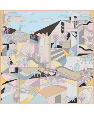 Double Sided Silk Scarf Of Jungle Puzzle
