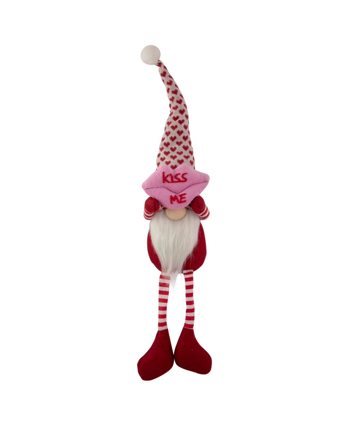 Northlight 23" Sitting Kiss Me Lips Valentine's Day Gnome In Red
