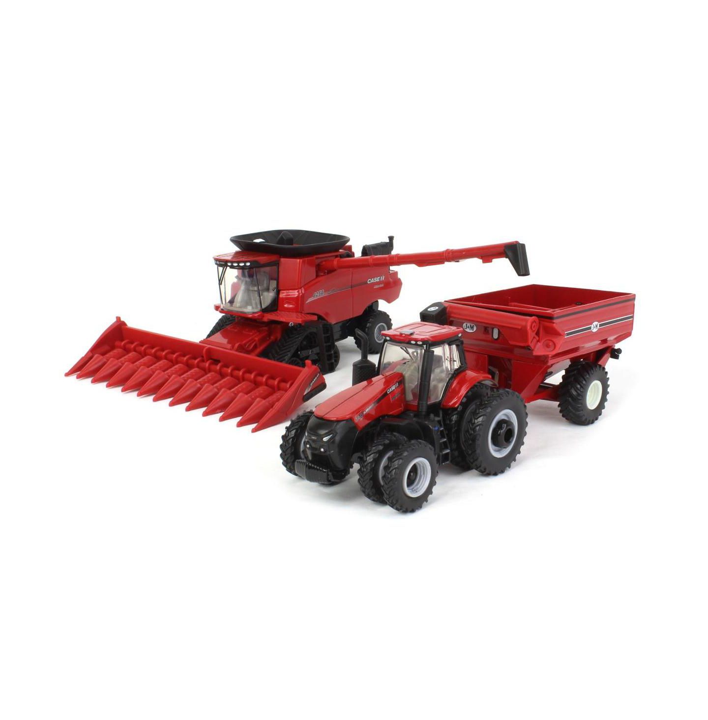 Детские игрушки ERTL 1/64 Case IH Combine, Tractor and Truck Harvesting Set — фото 3