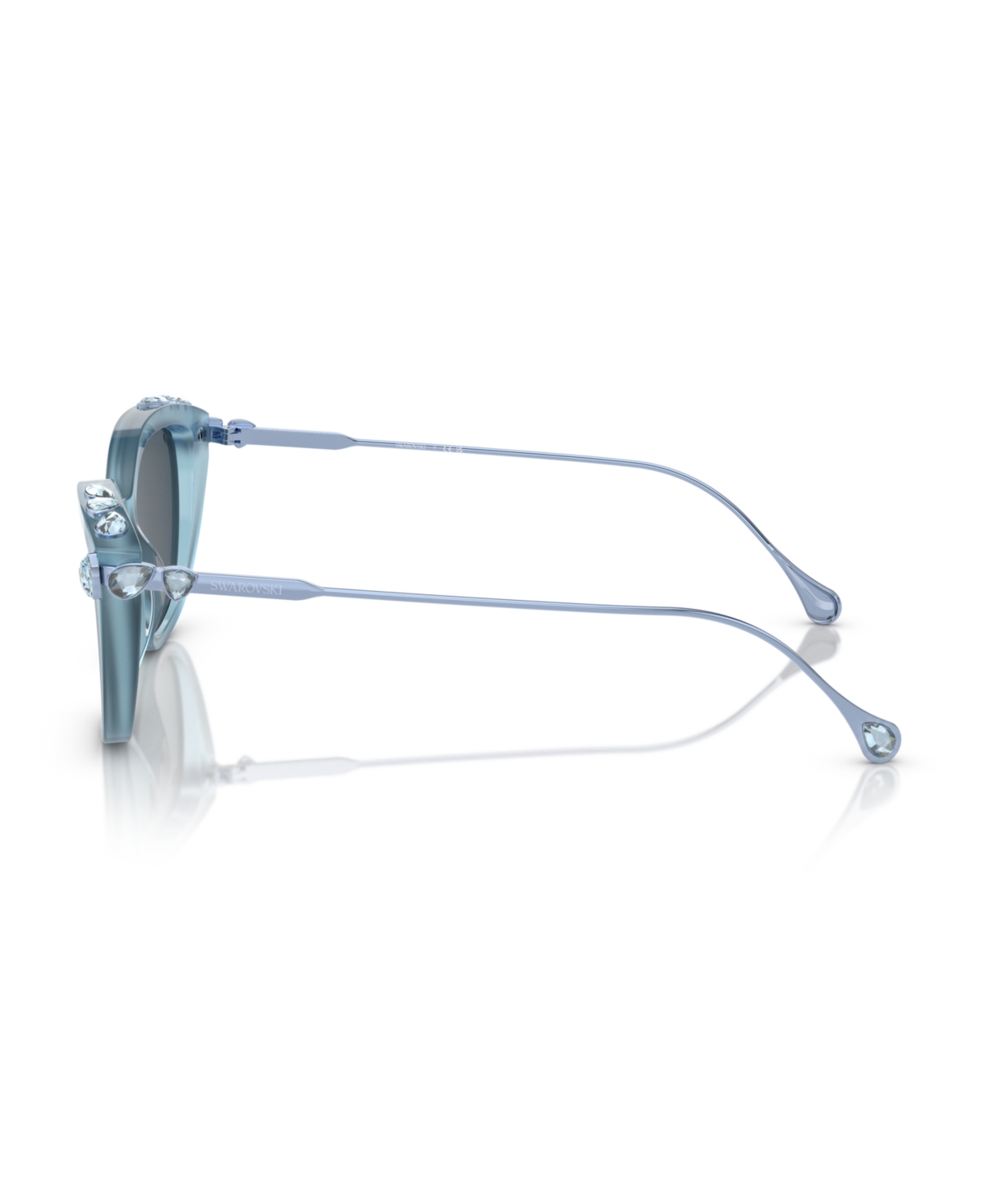 Swarovski Crystal-embellished Cat-eye Frame Sunglasses In Opal Light Blue