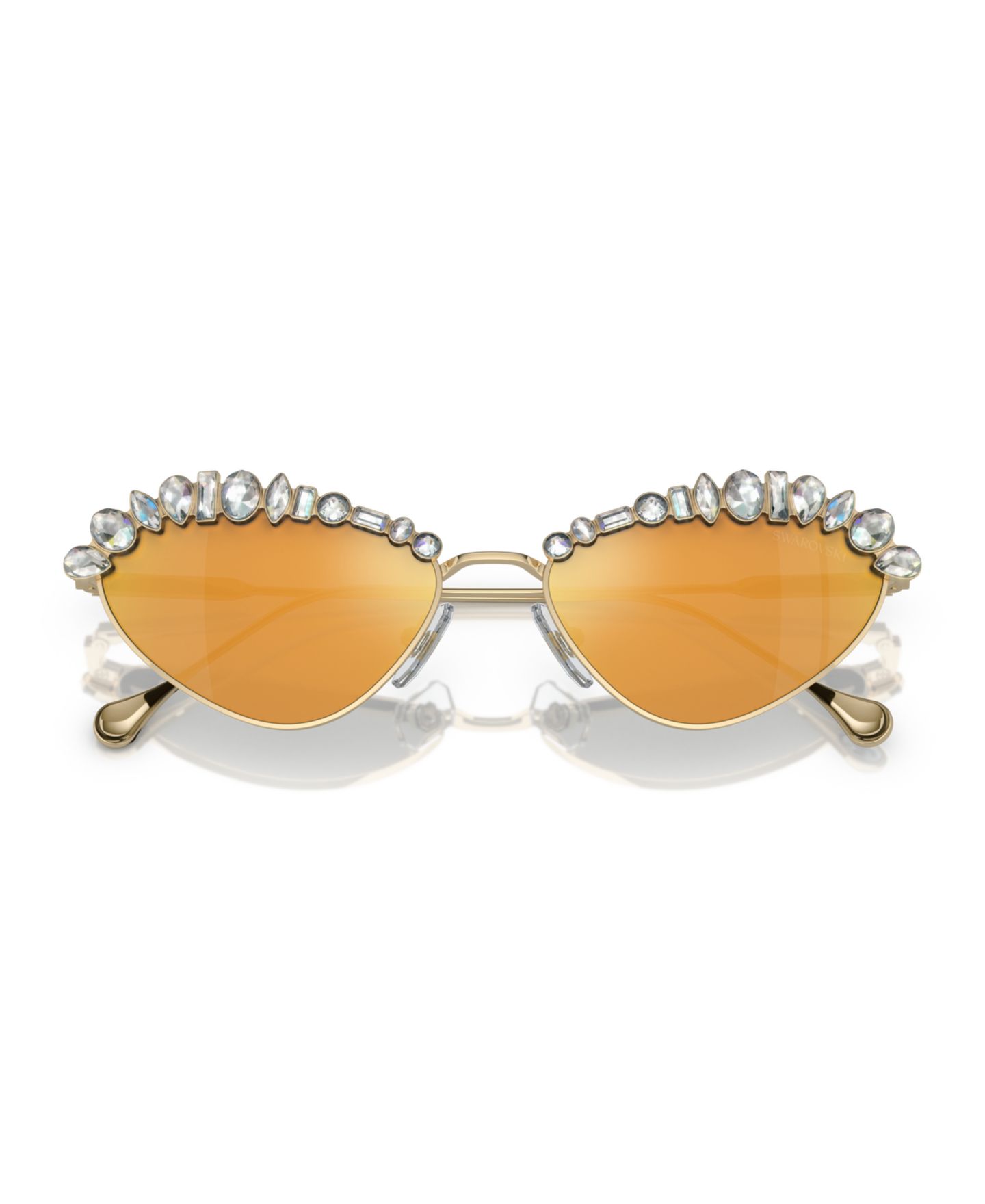 Женские солнцезащитные очки Swarovski Sunglasses, Mirror SK7009, цвет: Бледный золотой — фото 6