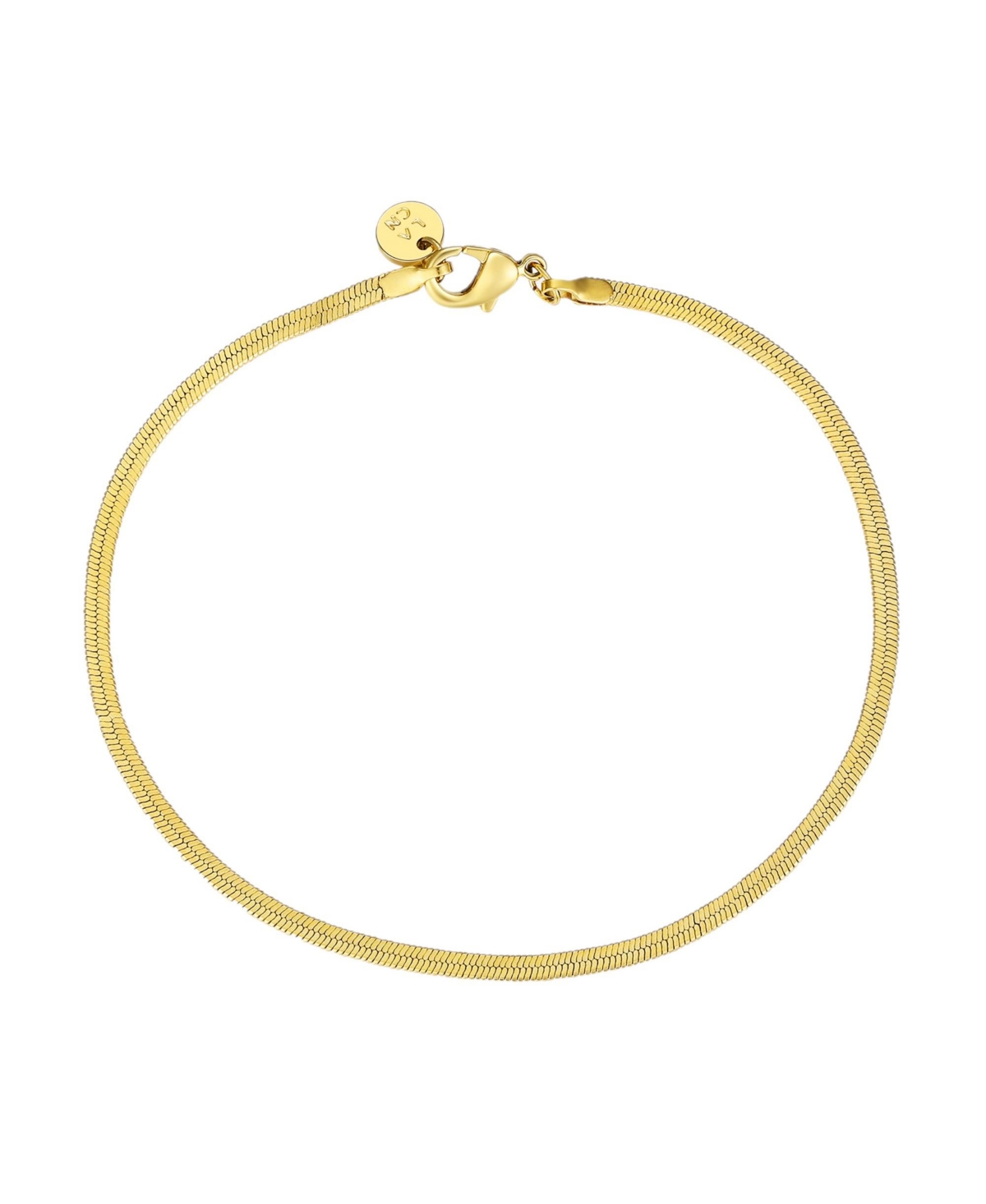Modasport Gold-tone Stainless Steel Herringbone Bracelet