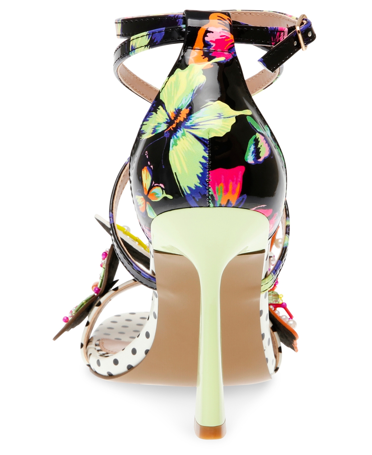 Betsey Johnson Women's Trudie Butterfly Strappy Dress Sandals -White Multi
